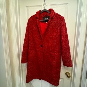 Zac Posen coat red wool blend .